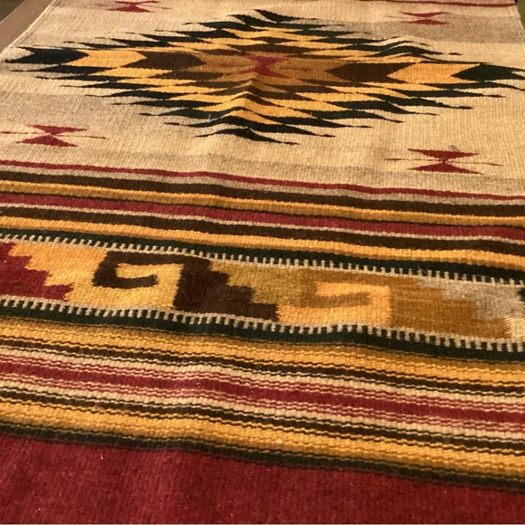 Vintage 1960’s 100% wool south west rug / wall hanging made in Mexico - Picture 9 of 11